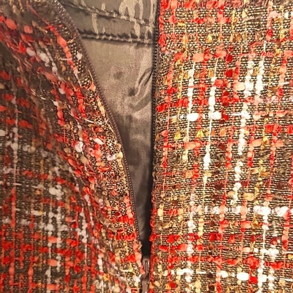 Dalia Collection Modern Fit Skirt, Brown & Orange Tweed, Size 14, NWT - Picture 5 of 7